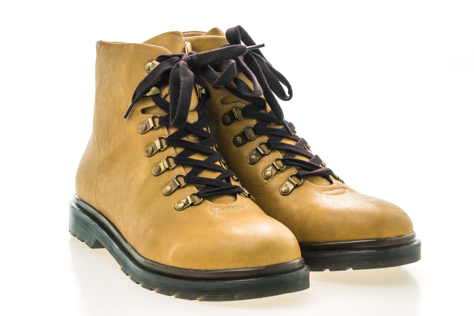 Leather boots isolated on white background