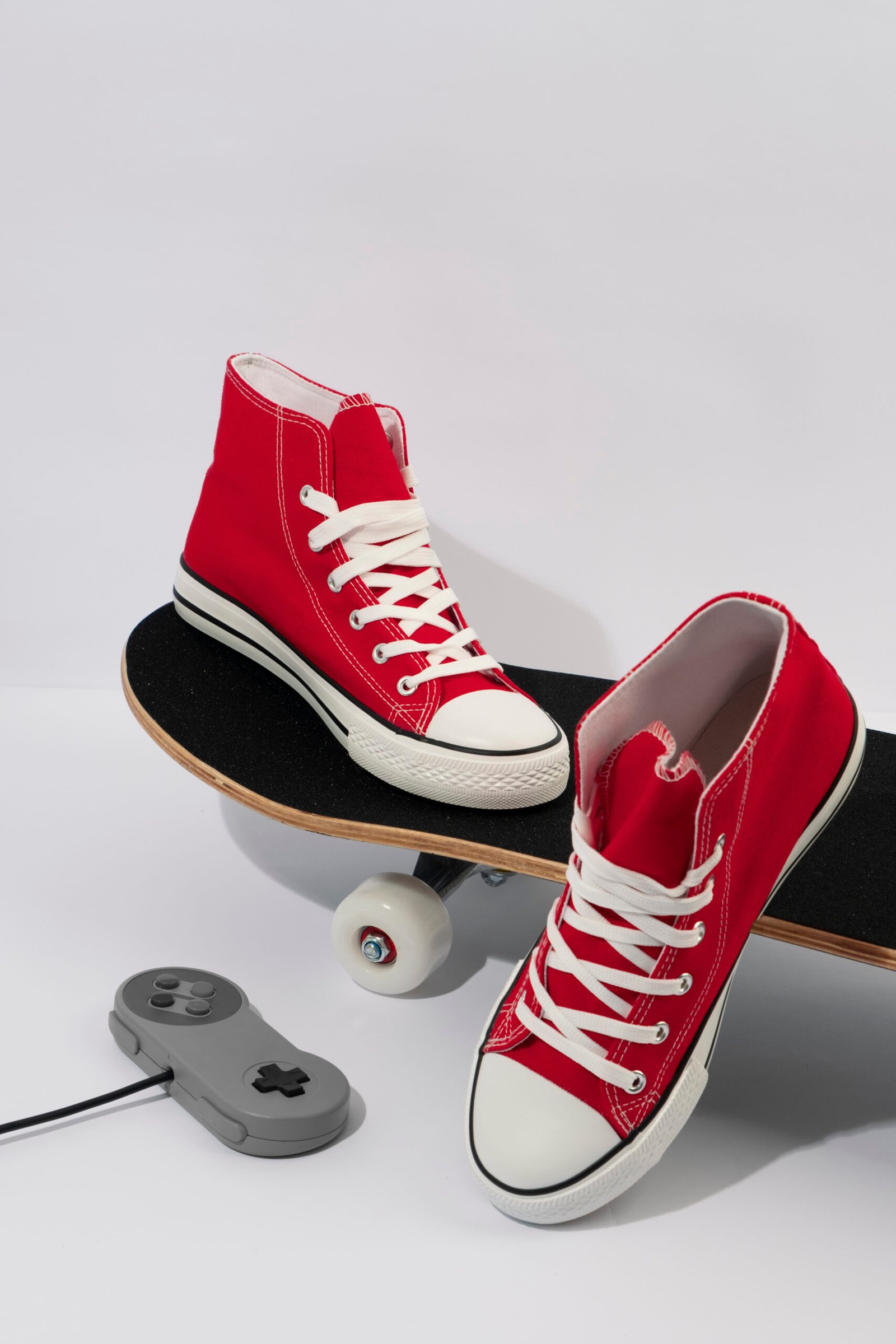 Classic Red High-Top Canvas Sneakers